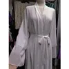 Abbigliamento etnico aperto Abaya Dubai Turchia Kaftan Musulmul Chiffon Cardigan Maxi Dresses Ramadan Women Robe Kimono Femme Islamic Jalabiya