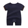 Pasgeboren baby romper designer kleding zomer peuter meisje jongen jongen korte mouw baby polo shirt katoen jumpsuit streep baby rompers 0-24m