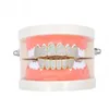 Cumbic Zircon Hip Hop Fangs dents Top Bottom Grils dentaire bouche punk Caps Cosplay Party Party Jewelry 240504