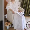 Damski sen sleep salon francuska seksowna koronkowa sukienka w szyku w szyku w szyku księżniczka retro biała bawełniana sukienka nocna luźna design kostka nocna sukienka newl2405