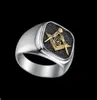 1PC Worldwide Golden Mason Ring 316L rostfritt stål Bandparty Fashion Jewelry Cool Man Ring1099857