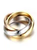 Wedding Rings roestvrij staal Tri Color Triple Interlocked Rolling Classic Ring Sets For Women Engagement Female Finger Jewelry8923531