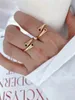 Anelli a grappolo 10pcs Designer minimalista Giorri Gold Plactato Zircone Stone Mini Ring Regolabile Ring Women Valentine Regalo per lei