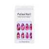 Faux ongles 24pcs fleurs faux ongles amander tête press on clous patch ongle ongle beauté fausses pointes de ongles pour filles portables couvertures complètes t240507