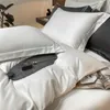 Conjuntos de cama Conjunto de roupas de cama de luxo 100% de algodão egípcio 400TC Tampa de edredão Conjunto de colcha solteira da cama king single campa com travesseiro 3pcs Conjunto J240507