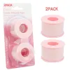 Rouleaux 2 rouleaux Extension de cils rose rose / bleu ruban de gel en silicone doux non tissé pour greffer le faux patch de cils sous outil de plate-forme pour les yeux