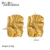 Bengelen oorbellen 316L roestvrij staal vierkant geplooid 2024 uniek design dames sieraden yhpup gouden accessoires