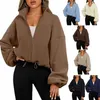 Vestes pour femmes Automne et veste d'hiver pour femmes cardigan zipper tois de sport manteau à manches longues