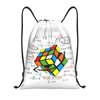 Sacchetti di spesa matematica Rubix Rubixs Cube Bulledstring Borse Donne uomini pieghevoli Sports SackPack Stackpack