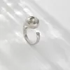 Designer Women Gold Ploated Dire For Women Heren Wedding Ring Open met Month-of-Pearl Diamond Ring Titanium Sier