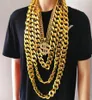 Chaines Hip Hop Gold Color Big acrylique Chunky Chain Collier pour hommes Punk surdimensionné surdimension