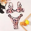 Swimwear féminin Cikini-Women's Split Swimsuit Round Accessoires Leopard Point Bikini Summer Beach