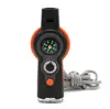 7 po en 1 LED Whistle avec thermomètre Compass Outdoor Survival Tool Emergency Tool Portable Outdoor Camping Whistles