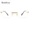 Marcas de gafas de sol KRASIVYY Glases sin borde marco Hombres Titanio Luxury Luxury Alta calidad anteojos de anteo