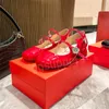 Chaussures de luxe de créateur noir rouge talon bas ballet chaussures plate chaussures femme lbrand chaussures de ballet en cuir monte