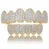 Cumbic Zircon Hip Hop Fangs dents Top Bottom Grils dentaire bouche punk Caps Cosplay Party Party Jewelry 240504