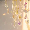 Estatuetas decorativas Crystal Sun Catcher Prism Wind Chimes Decorações de jardim ao ar livre Captadores de lua Maker Rainbow Hanging Decor Bell