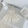 Girl's Dresses Korean style childrens clothing Spring and Autumn girls fashion lace apron baby princess lace dressL2405