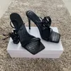 Scarpe eleganti allacciati sandali moderni solidi sandali ad alto tacco femminile 2024 in vendita tacchi sottili con tacchi sottili da donna