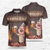 Herren Polos Gegrillte Lebensmittel Grafik Poloshirts für Männer Kleidung Harajuku Mode Kurzarm Hip Hop Barbeque Hemd BBQ Schwein Fleisch T -Shirt Tops