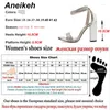 Sandali aneikeh silver lace-up bling cristallo sexy donna sexy tacco quadrato fibbia gladiatore da 10,5 cm pompe per matrimoni scarpe moda