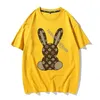 3-14y Kindergröße Marke Rabbit Cotton 100% Herrenhemd reine Farbe Frauen T-Shirts runden Kragen Kurzärmler Man T-Shirt Top Tees 240506