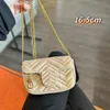 3 sizes designer bag women gold chain shoulder bag 16.5cm 22cm 26cm handbag purses bags designer women bag shopping cross body letter bags with box brand handbags