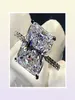 Cut 3CT LAB Radiant Diamond Ring 925 Sterling Silver Bijou Engagement Ehering -Ringe für Frauen Brautparty Schmuck 5905385