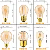 Décorations E27 E14 12V 24V ampoules à LED G95 G45 ST58 A19 T22 G40 Blancs décoratifs LED vintage blancs vintage pour l'éclairage de camping-car RV