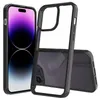 Voor iPhone 15 Pro Max Hard Clear Case Hybrid Hard PC en Soft TPU -frame Transparant slanke slanke pantser Schokbestendige bescherming Compatibel 11 12 13 14 Promax XR 6 7 8Plus