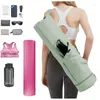 Aufbewahrungsbeutel Yogamattenmattenbeutel Multifunktionales Fitnessstudio-Bag Waterdes Reißverschluss-Leinwand mit Kordelwasserflaschen und Bodennass