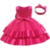 Christening dresses Baby Girl Sleeveless Party Dress Lace Bow Birthday Princess Baptist Q240507
