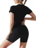 Jumpsuits für Frauen Rolmers Reißverschluss ein Stück Jumpsuit Bodysuit Shorts Fe Yoga Sets nahtloser Frauen im Fitnessstudio -Kleidung Fitness Sportbekleidung Thread Strampler D240507