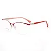 Retro -Frauen Optische Brille Rahmen für Cat Eye Eyeglas Rezept Metallbrille Red Tortoise Halb Rand Brillen 240423