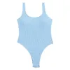 Sexy geribbelde onePiece zwempak vrouwen badmode vrouwelijk bodysuit dames string monokini badpak zwem zomer strandkleding 240508