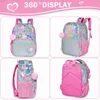 Backpacks Girls Backpack School Sac à dos Childrens Childrens Transparent Sac à dos Élève primaire Sac de voyage pleine grandeur avec boîte à lunch wx