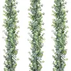 Fleurs décoratives 2pcs 6ft Faux Eucalyptus Garland Plant Vins artificiels suspendues Feuilles de la verdure pour le décor de la maison de mariage