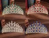 Clips de cheveux Barrettes baroque Bridal rouge vert bleu cristal Tiaras Couronnes Pageant Prom Veil Tiara Bridge Bride for Wedding Acce3791297