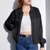 Damenjacken Frauen Mode Trasel Paillettenjacke Mudeln lässige Langarm Sonnenschutz Außenbekleidung Lady Basic Chic Baseball Kleidung