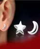 Orecchini in oro bianco per Women Star Moon Ear Meebri