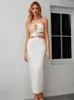 Casual Dresses Women Chick And Elegant Summer Evening Dress Sexy Halter Cut Out Long Elastic Bandage Birthday Celebrity Party Prom Gown