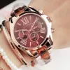 Neue Frauen sehen berühmte Luxus Top Brand Fashion Quarz Brown Ladies Handgelenk Uhren Genfer Designergeschenke für Frauen 201204 249f