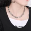 Choker trendig tung fyrkantig halsband för kvinnor rostfritt stål kaffeböna tjock kedja guld silver färg smycken