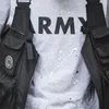 Mäns västar Maden Multi-Pocket Functional Wind Vest för män ärmlösa toppar Dual Purpose Crossbody Jacket Wide Shoulder Strap Solid Bag
