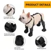 Dog Apparel Useful Black Boots With Rugged Rubber Sole Adjustable Straps And Buckle Suitable For Small Medium Dogs