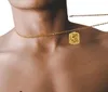 Fly Dragon Mönster Pendant Halsbandskedja 18K Gul guldfylld solid stilig Mens presentuttalande smycken300R7475489