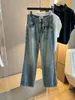2023 Designer Dames jeans vrouwelijke retro designer jeans jas jas jas jas Milan Runway Designer jurk casual lange mouwen top kledingpak b16