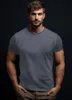 2024 T-shirt masculina de novo Cinza puro seco rápido de manga curta Top de algodão Slim Fit Fashion Urban Summer Tamanho superior S-4xl DDTXA67