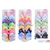 Hair Clips Barrettes 6 Pcs/Set Siwa Bows Rainbow Printed Knot Ribbon Bow Or Girls With Bowknot Handmade Accessories Drop Delivery Jewe Dhyk0