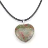 Colliers pendentifs 25x25 mm en forme de coeur Naturel Unakite Stone Perles pour femme cadeau en gros!